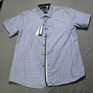 Silver Stone Collection Shirt Mens XXL Blue Geometric Medallion BB9014-59 NWT